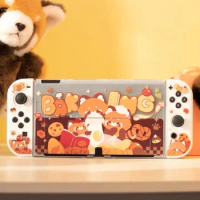 Cute Baking Bear Case For Nintendo Switch OLED Shell Hard PC Protective Cover For Nintendo Switch Accessories Console Games
