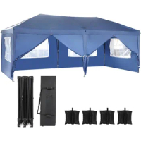 10x20 feet pop-up canopy with 6 side walls, carrying bag, outdoor pavilion camping tent, outdoor carport
