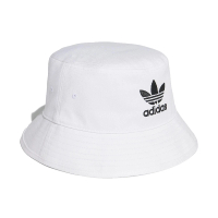 【adidas 愛迪達】漁夫帽 Adicolor Bucket Hat 男女款 白 帽子 刺繡 三葉草 愛迪達(FQ4641)