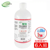 【醫強】75%潔用酒精組(500ml*6支組+原廠噴頭*1)
