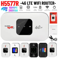 H5577R 4G Lte WiFi Router Wireless 150Mbps Hotspot with SIM Card Slot Chip Portable Modem 2100mAh Mini Mobile Hotspot Plug &amp;Play