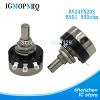 2PCS RV24YN20S RV24YN20S-B501 500 ohm Potentiometer RV24YN 501 500R Single Coil Carbon Film Potentio