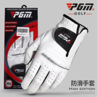 PGM 1pc golf glove for men white glove male sheepskin slip-resistant golf glove men leather brand name left right hand