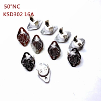 10PCS KSD301 50 Degree 16A 250V Normally Closed Ceramics Temperature Switch 50 (NC) Temperature Control Switch KSD302 16A