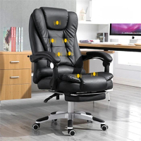 Home Computer Desk Armchair Boss Office Chair With Footrest Armrest Reclining Leather Adjustable Rotating Lift Massage Chair