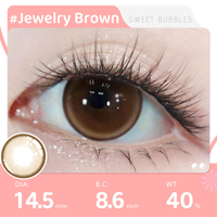 ซื้อ2คู่แถมน้ำตาเทียม【ซื้อ1ได้5ชิ้น】คอนแทคเลนส์ตาโต Jewelry Gray ตาหวาน มีค่าสายตา Sweet Bubbles 0.0