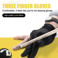 Tiga Jari Jari Snooker Pool Cue Billiard Glove Untuk Tangan Kiri Lycra Billiard Gloves