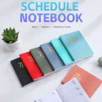 2024 A7 Mini Pocket Notebook 365 Days Notepad Diary Notebook Day Week Month Planner Office School Stationery