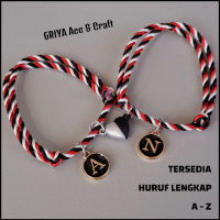 Gelang Tridatu Couple Magnet Love Inisial Huruf Epoxy