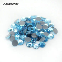 YL-Aquamarine Shiny Crystal Rhinestone, SS6-SS20 for Clothes, DIY Iron-on Wedding Dress, Glass S, Superior hotfix, 1440PCs