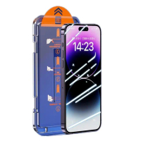 【AHEAD】iPhone 14/15/Pro/Plus/Pro Max 三代除塵倉秒貼膜 高透滿版螢幕保護貼/玻璃膜(袋裝)