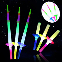 Mainan Anak Pedang Nyala Lampu LED Mainan Stick Pedangan Naruto Lightsaber Bisa Panjang Pendek Star 