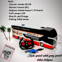 Mainan miniatur Bus Harapan jaya klakson telolet basuri remot ful led