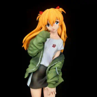 25cm Anime Asuka Langley Soryu Figure Primary Color Gold Doll Model Toy Gift PVC Action Figure Adult Collection Model Doll Toys