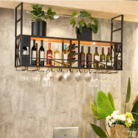 Hanging Whisky Corner Wine Rack Sets Liquor Bottle Club Buffet Wine Cabinets Metal Restaurant Stojak Na Wino Kitchen Furniture