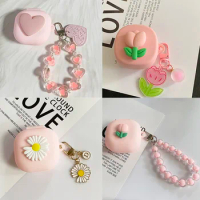 cute For Anker Soundcore R50i / P20i Case fashion tulip flower Earphone Silicone Cover for Soundcore P20i Accessories Charge Box