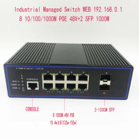 8 port 1000M industrial managed switch POE switch 10/100/1000M 2SFP ndustrial grade switch network V