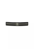 Chanel Pre-Loved CHANEL Black Hair Barrette with Pearl CC Logo