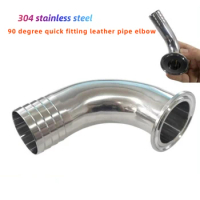 12.7 16 19 25 32 38-76mm Hose Barb X 1.5" - 4" Tri Clamp 90 Degree Elbow SUS 304 Stainless Steel Sanitary Home Brew Beer Wine