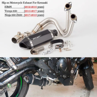 Motorcycle Exhaust Full System Muffler Slip On For KAWASAKI ER6N ER6F 2012-2016 Ninja 650R Z650 2017-2019 Versys 650 2015-2020