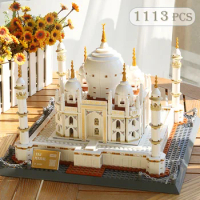 City Architecture Building Blocks Colloseum Taj Mahal Fallingwater Villa New York Model Compatible with lego Bricks Adult Toys