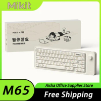 Mikit M65 Mechanical Keyboard Multifunctional Knobs Three Mode RGB Gaming Keyboard Gasket Ergonomics PC Gamer Accessories Office