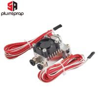 Chimera V6 Extruder Dual Head Bowden All Metal HotEnd with Cooling fan 2 In 2 Out Multi-extrusion 1.75mm 3D printer parts 5aplus