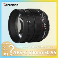 7artisans 50mm F0.95 APS-C Frame Large Aperture Camera Lens for Potrait Photography with Sony E Nikon Z Fujifilm XF M M43 Mount