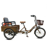 전기자전거 팻바이크 Elderly Electric Power Tricycle Lithium Battery Red 20-Inch Tricycle Bicycle Substitute Processing