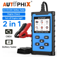 Autophix BAS300 Plus OBD2 Automotive Scanner Code Reader OBD 2 Car Diagnostic Tools Engine Check 6/12/24V Battery Tester 2-in-1