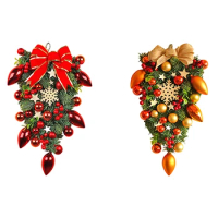 HLZS-Christmas Gift For Decorating Outdoor,Artificial Christmas Decorative Teardrop Christmas Artificial Teardrop Wreath