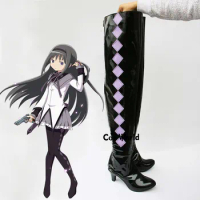 Puella Magi Madoka Magica Akemi Homura Anime Customize Cosplay High Heels Shoes Boots