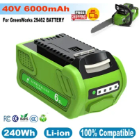 40v 6000mAh Battery For Greenworks 29462 40V Rechargeable Battery For 29472 29282 Power Tools Batter