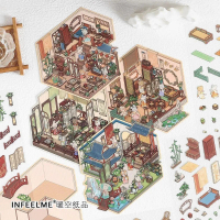 Infeel.Me 3D Stereoscopic Scenery Stickers Yashu Xiaozhu Series Cute DIY Handmade Miniature Scene De