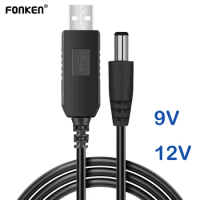 USB Power Boost Line DC 5V to DC 9V / 12V Step UP Module USB Converter Adapter Cable 2.1X5.5MM Plug for Wifi Router Modem Fan