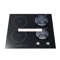 Made In China New Products Kitchen Appliances 60cm Glass Panel 4 Burners Gas Induction Combined Hob