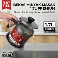 IDEAL Online Shop - Bekas Minyak 1.7L dengan Penapis Halus & Muncung Pengalir Tepat untuk Dapur Mode