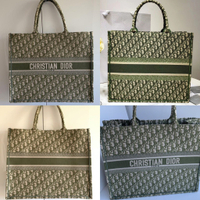 歐洲全新正品 CD 迪奧 DIOR BOOK TOTE 托特包 OBLIQUE 購物包 媽媽包 經典丹寧綠色老花款