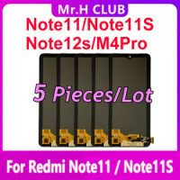5 PCS OLED LCD For Redmi Note 11/ Note11S / Note12S Display Touch Digitizer Full Assembly For Redmi POCO M4 Pro Screen Repair