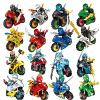 Anime Ninja Figures Motorcycles Cole Zane Nya Jay Lloyd Kai Ice Emperor Bricks Mini Action Toy Blocks Assembly Toys Gifts