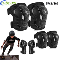 6Pcs/Set Kids/Youth Protective Gear Set,Knee Pad Elbow Pads Wrist Guard Protector 6 in 1 Protective Gear Set for Scooter Skating