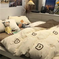 Four-Piece Quilt Cover Bedding Set Bed Sheet Dormitory Single Student Quilt Three-Piece Set Quilt Co