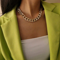 Chic Cuban Chain Necklace for Women Fashionable Hip-Hop All-Match Simple Temperament High Street Dat