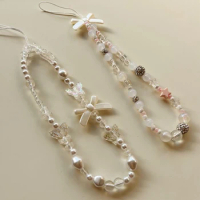 Butterfly Phone Chain Bear Cherry Beads Pendant Charm Earphone Case Hanging Rope Anti-Lost Lanyard Wrist Strap Bag Decor