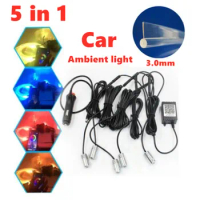 Universal 5 in 1 3.0mm car Ambient light 6m Car Atmosphere Lights EL Neon Wire Strip Light RGB Multiple Modes App Sound Control