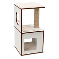 Luxury Small Cat Tree Furniture Wooden Sisal Rope Cat Play Tower Cat Furniture Tree Toy