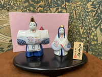 日本回流陶瓷人形，天皇天后，親王，藥師窯，光堂作，帶原盒，帶