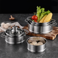 18-26cm Stainless Steel Food Steamer for Dumplings with Double Ear Pressure Rice Cooker Steaming Grid Kitchen Cooking Supplies