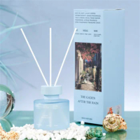 100ml Aroma Fragrance Oil Reed Diffuser with Sticks, Glass Natural Oil Scent Diffuser for Bathroom, Fireless Oil Diffuser Set