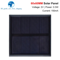 TZT Solar Cell 2V 150mA 0.3W 60*60MM Solar System DIY For Battery Cell Phone Charge Polycrystalline Solar Panel